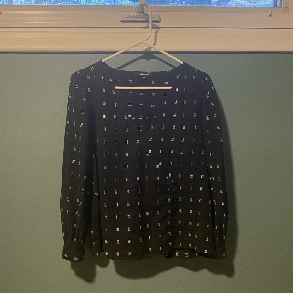 Kinston Side-Button Wrap Top In Textured Dobby - image 5